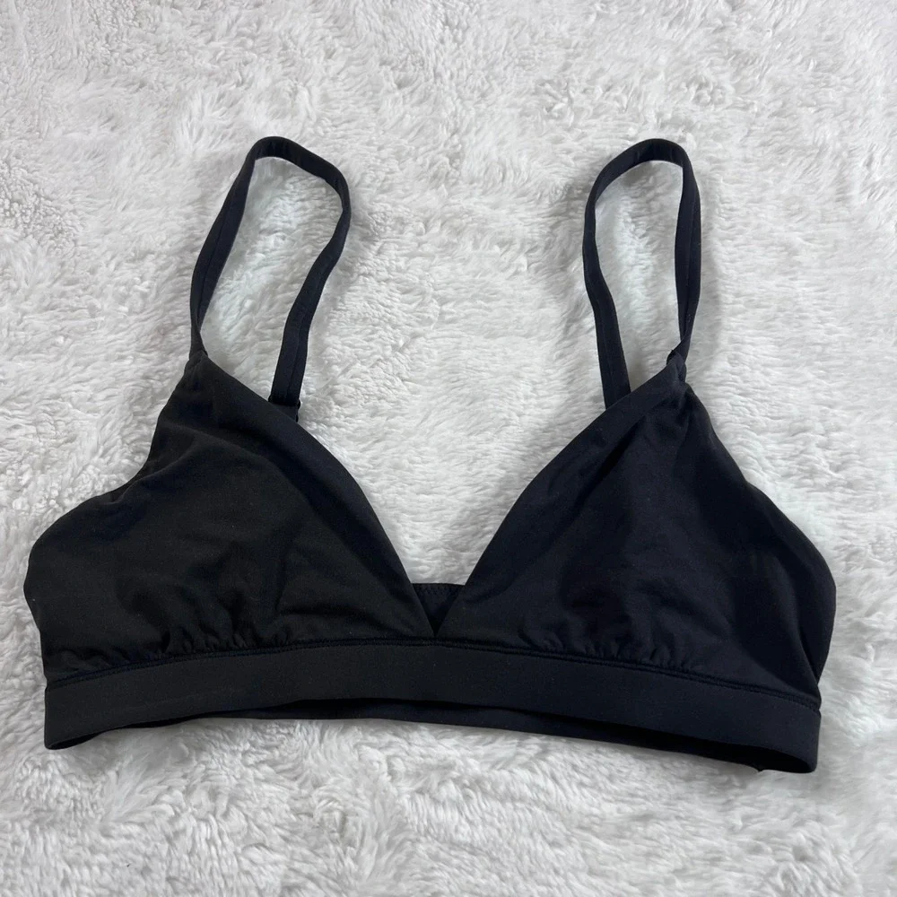 Skims Women's‎ Onyx Black Triangle Bralette Adjustable Straps Size XS 1687 NWOT - Picture 4 of 9